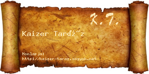Kaizer Taráz névjegykártya